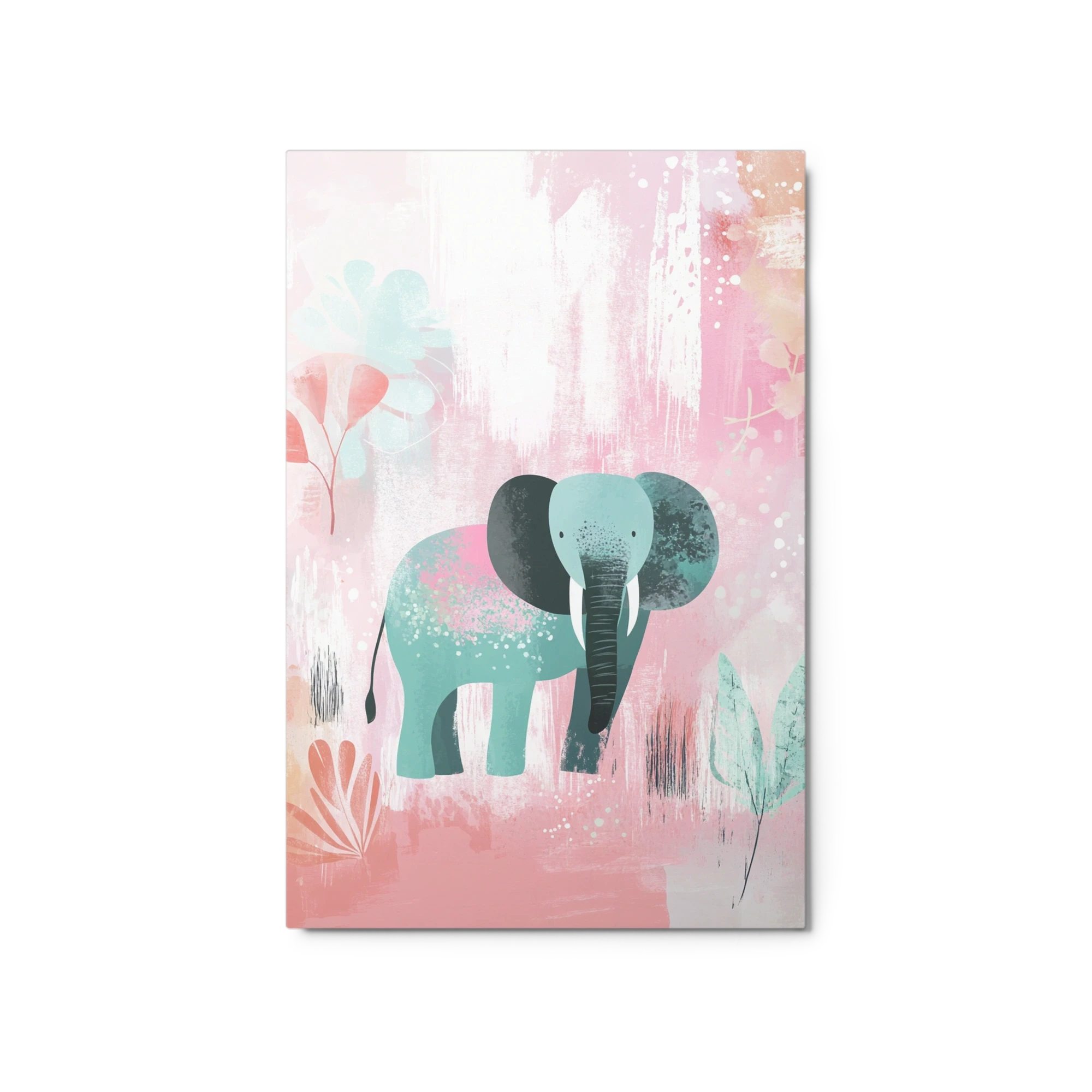 Elephant Illustration with Floral Elements