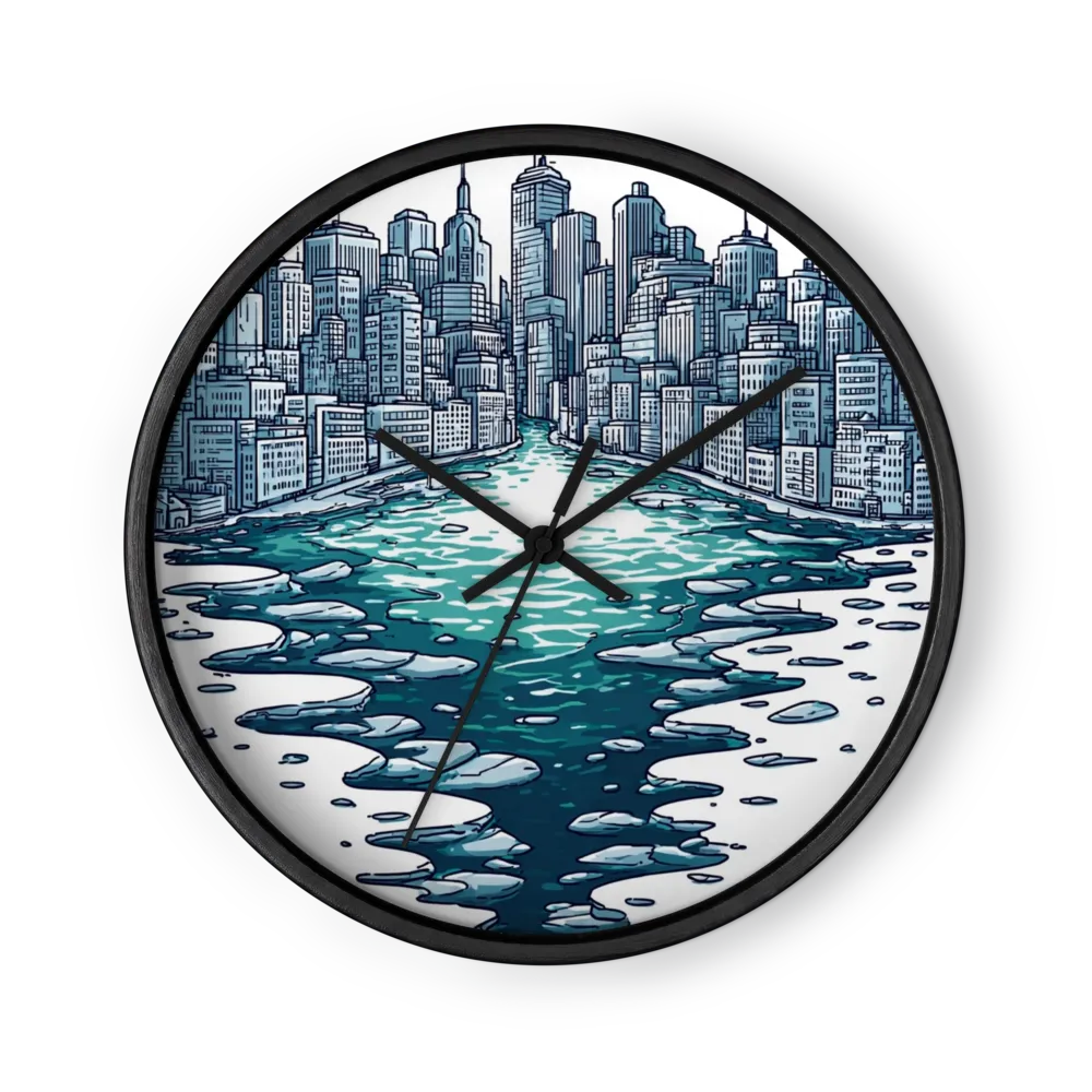 Frozen Cityscape | Wall Clock