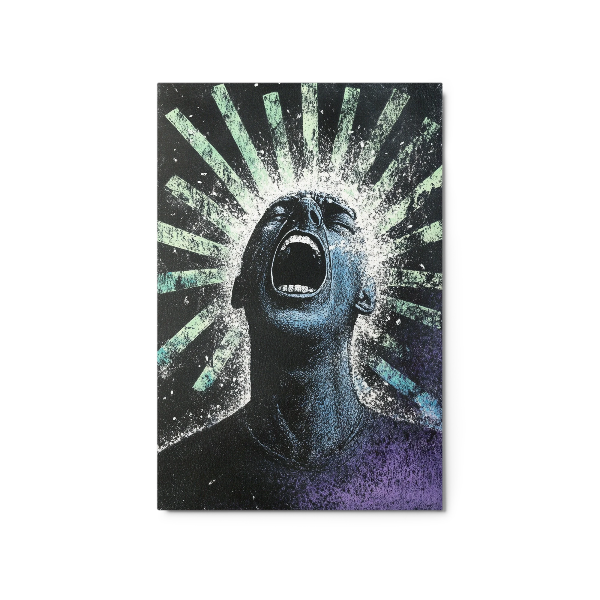 Screaming Person with Radiant Beams