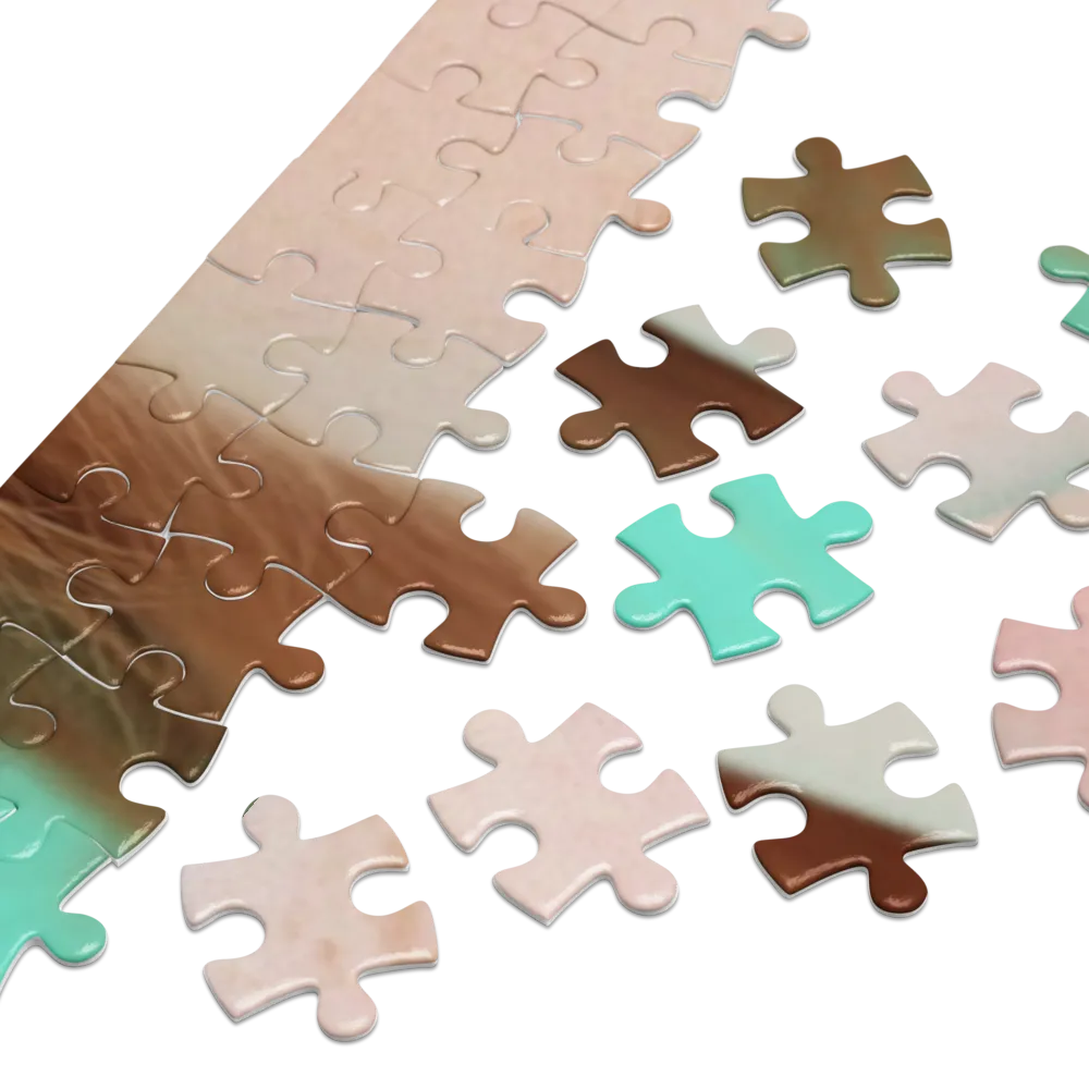 Olhar Azul-Petróleo e Rosa 
 Puzzle em caixa de metal