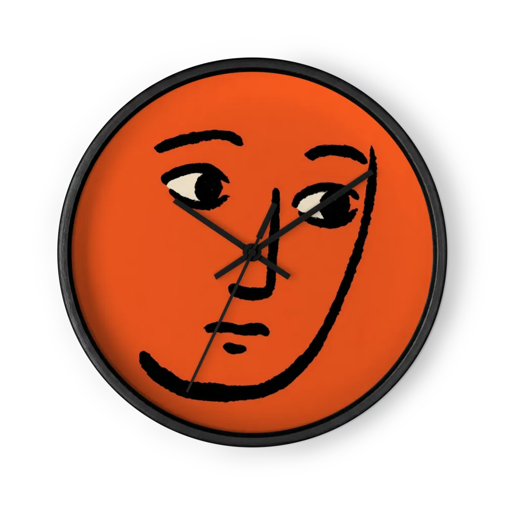 Pensive Orange Face | Wall Clock
