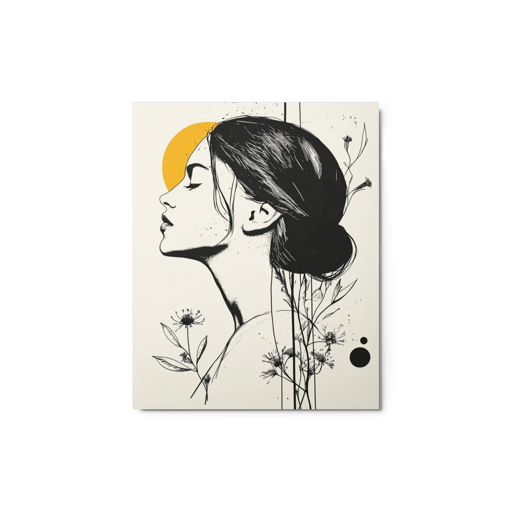 Serene Profile with Botanical Elements