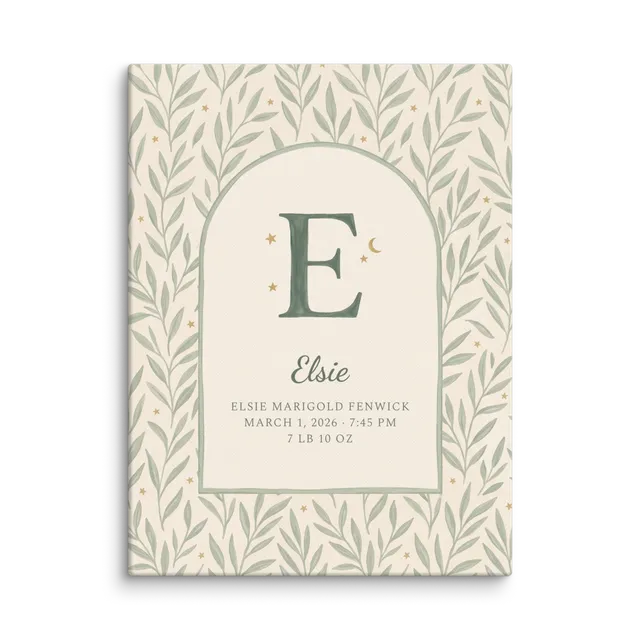 Nursery Name Art — Boho Initial