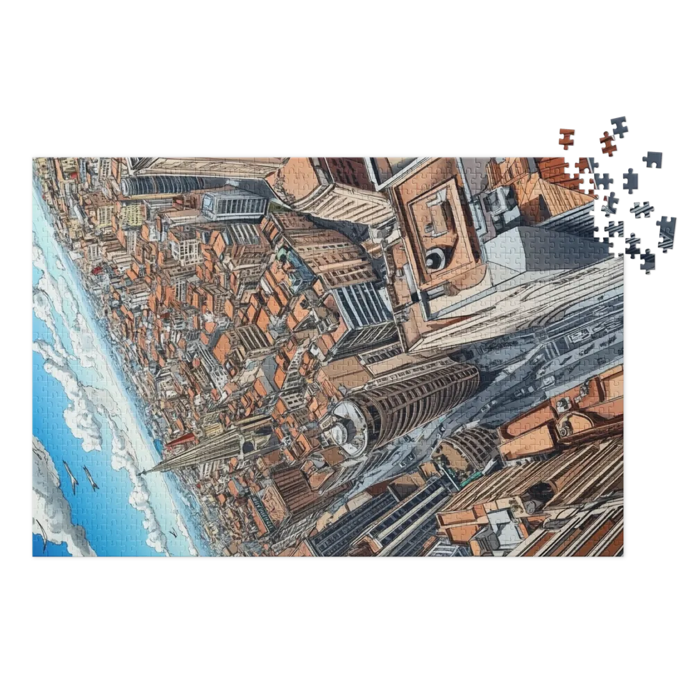 Aerial Cityscape Illustration | Jigsaw Puzzle (252/520 pieces)