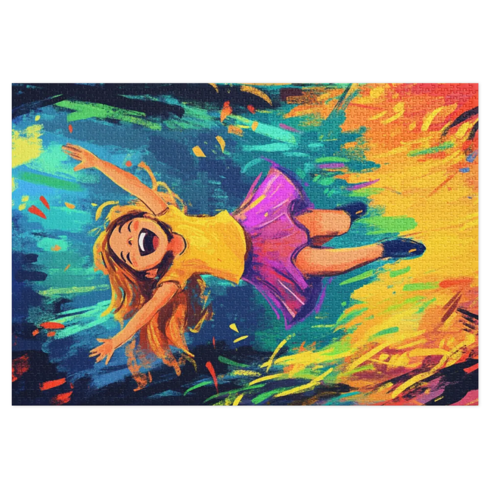 Joyful Girl in Colorful Background | Jigsaw Puzzle (252/520 pieces)