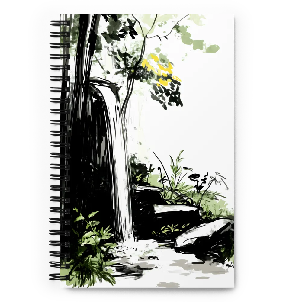 Tranquil Forest Waterfall 
 Spiral Notebook | 140 pages