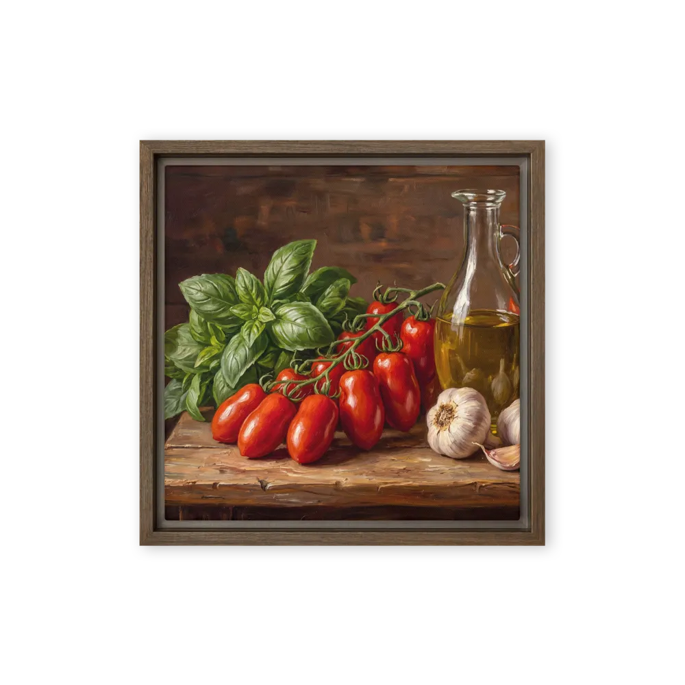 Rustic Italian Ingredients 
 Canvas with Brown Frame