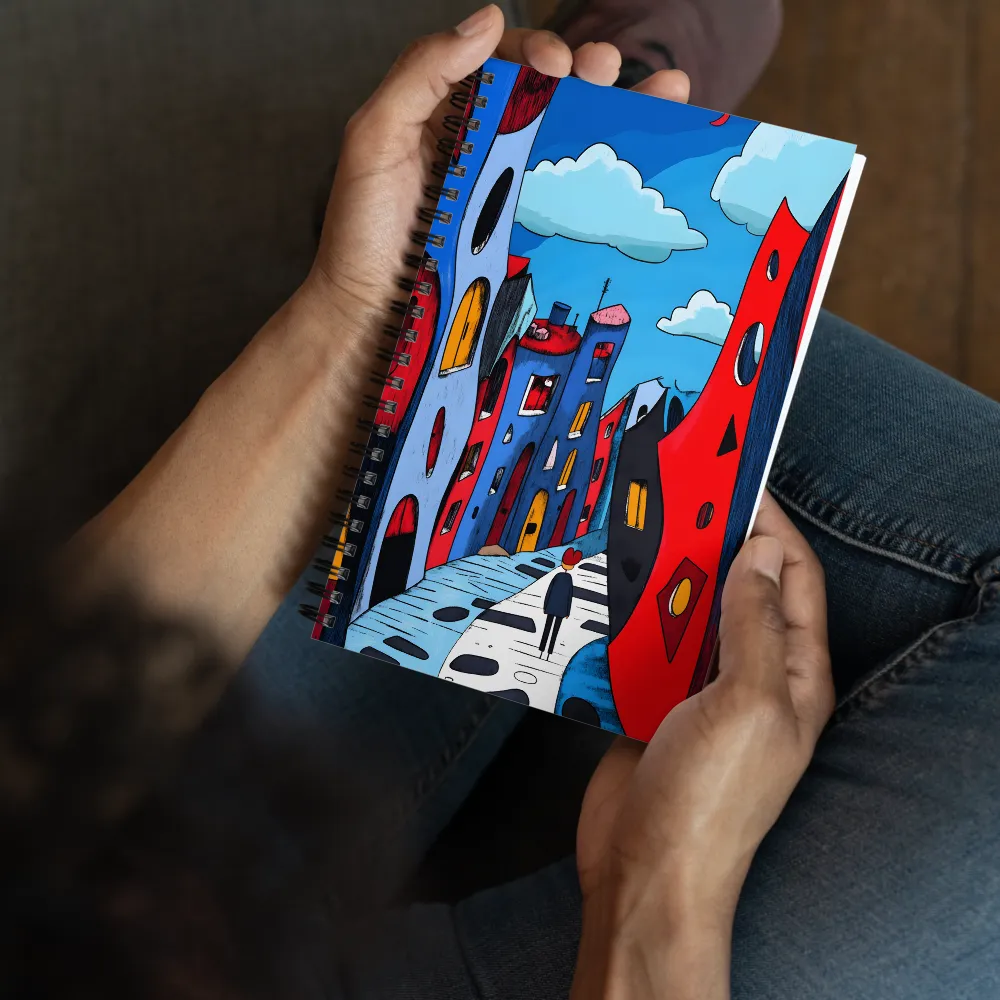 Midnight Wanderer in a Whimsical City 
 Spiral Notebook | 140 pages