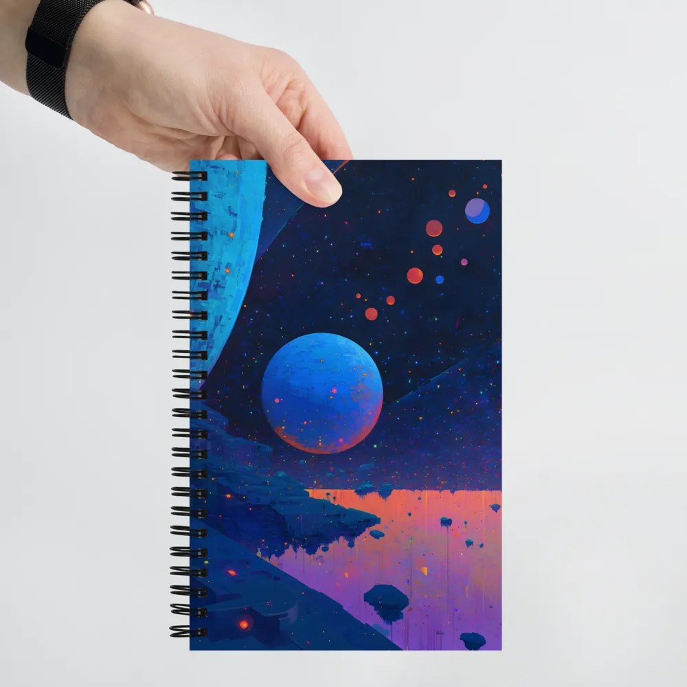 Azure Orbs Above a Magenta Expanse