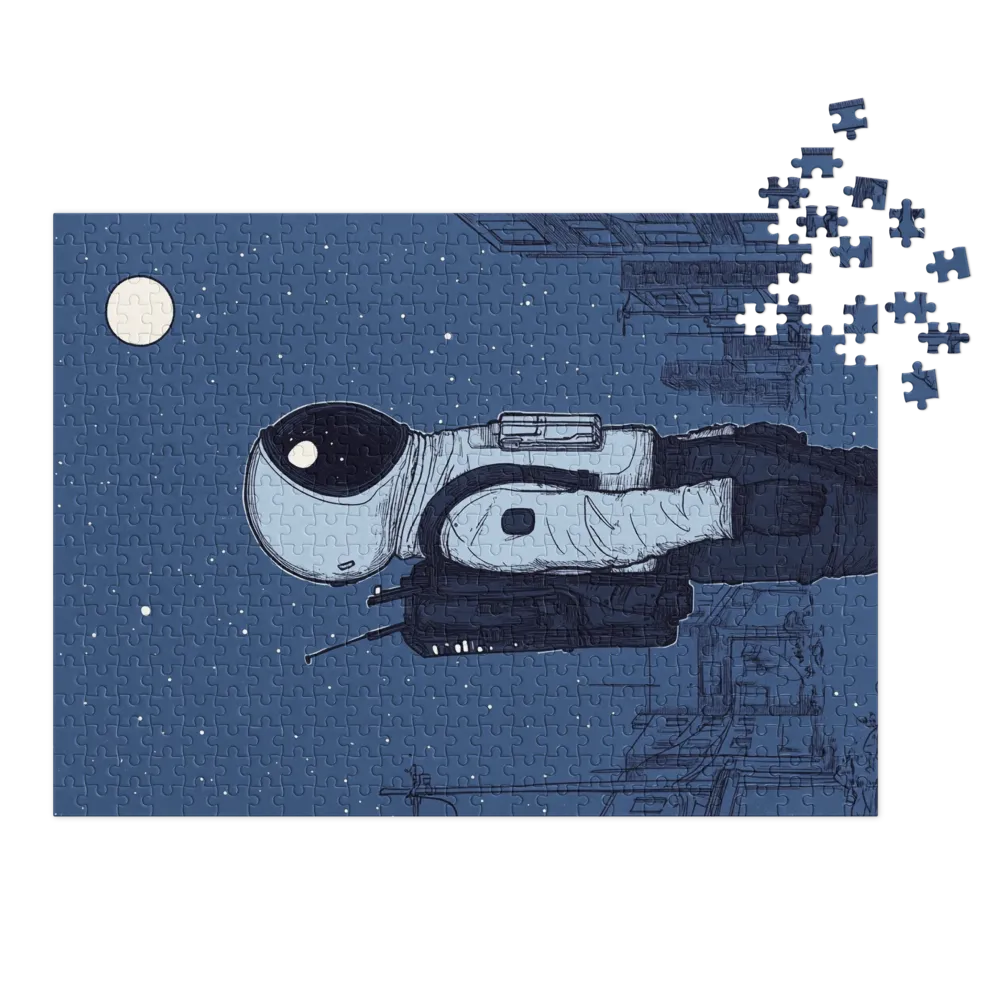 Stargazer in the City 
 Jigsaw Puzzle in Tin Box