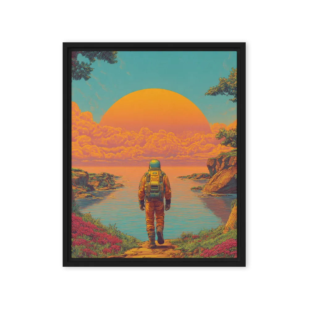 The Pilgrim's Horizon 
 Poster with Red oak Frame | 18″x 18″