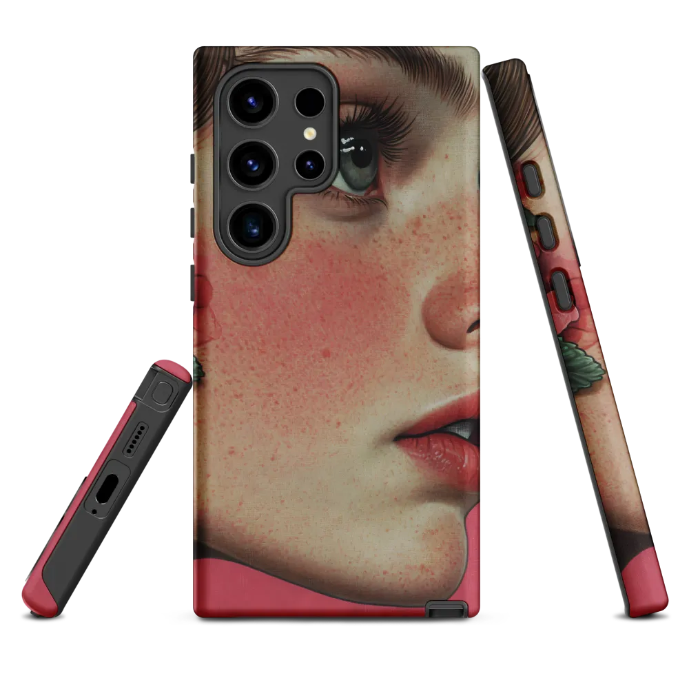 Portrait of a Woman with Floral Design | Phone Case