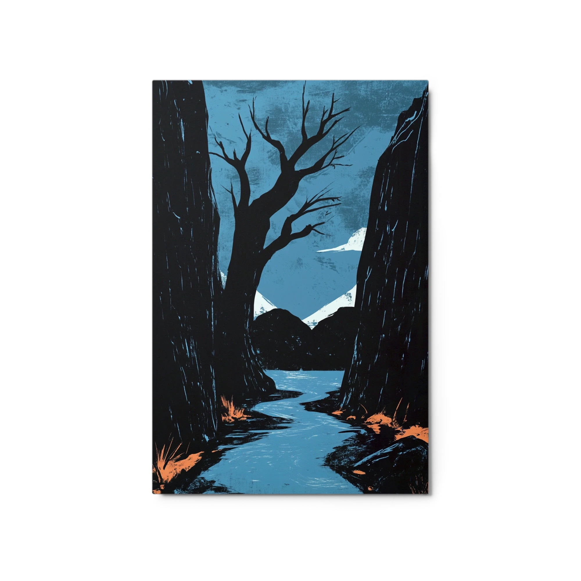 Illustrative Landscape with Tree and River