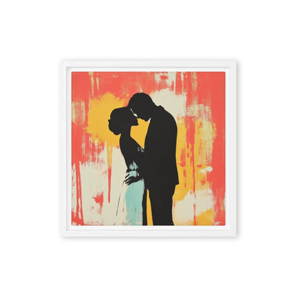 Couple Silhouette in Abstract Colors