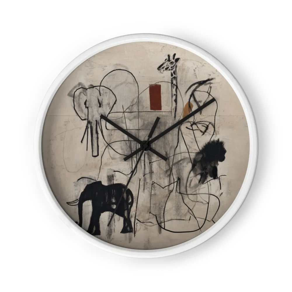 Minimalist Gestural Expressionism Wall Clocks — Charcoal, Plaster & Rust