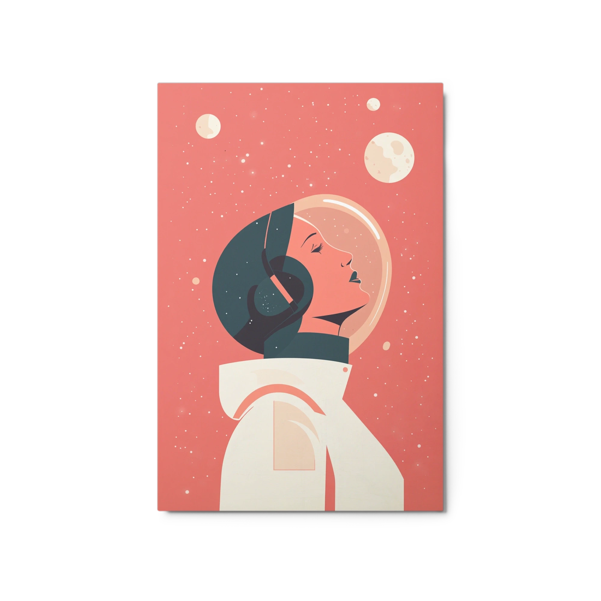 Female Astronaut in Space Helmet