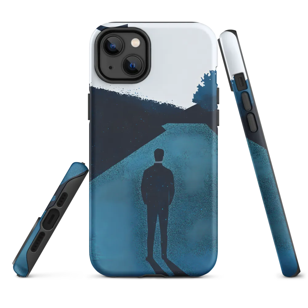 Silhouette on Road with Bird | Phone Case