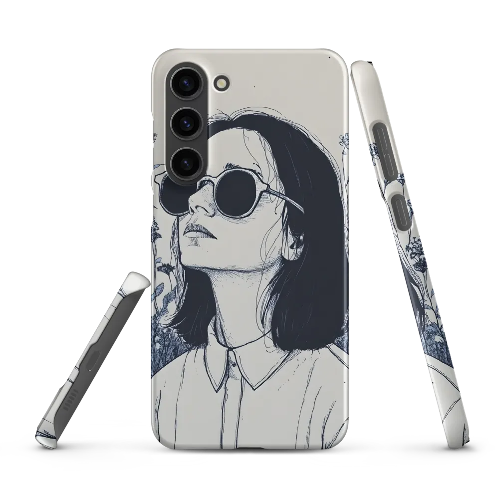 Illustration of Woman with Sunglasses and Flowers | Phone Case
