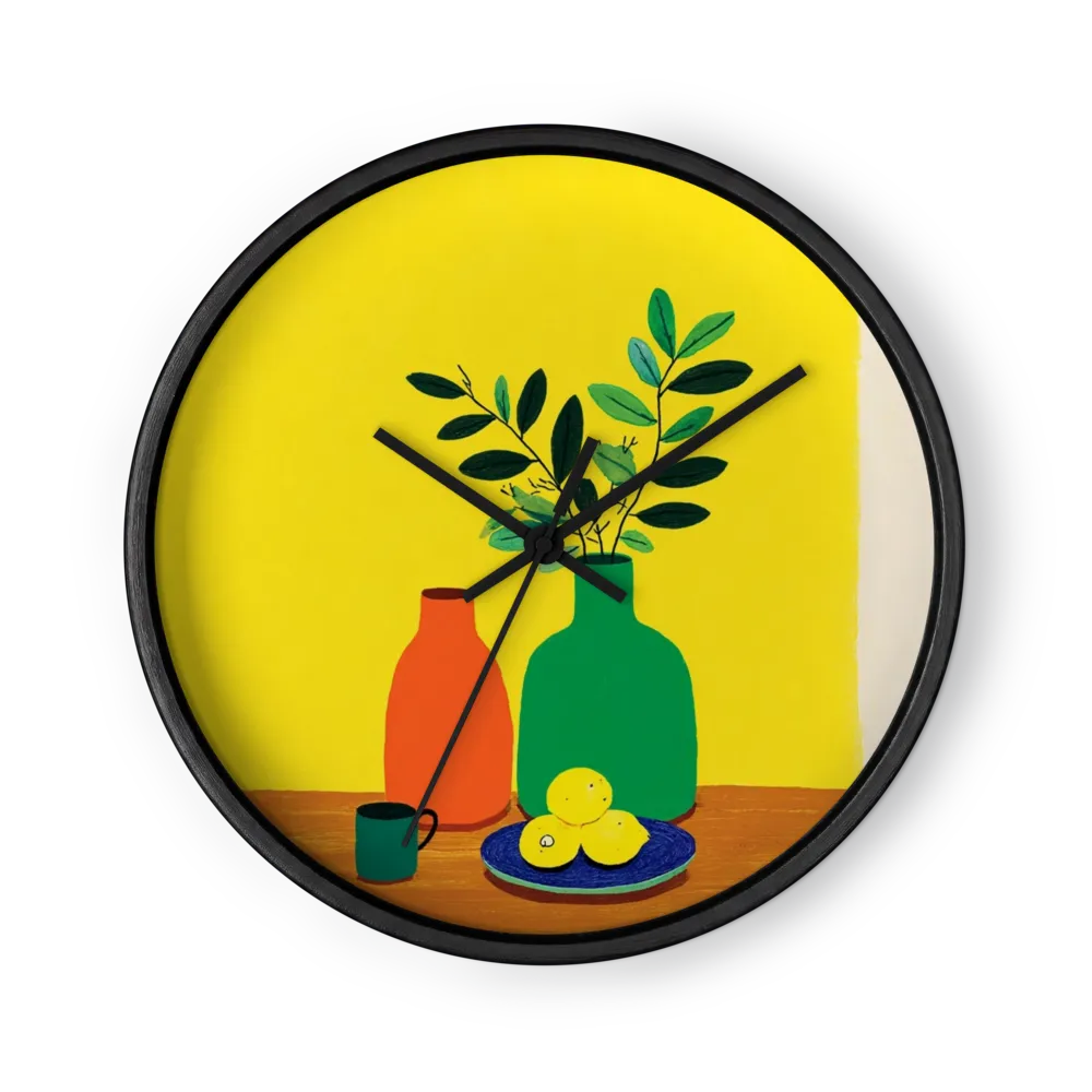 Yellow Still Life with Lemons | Wall Clock