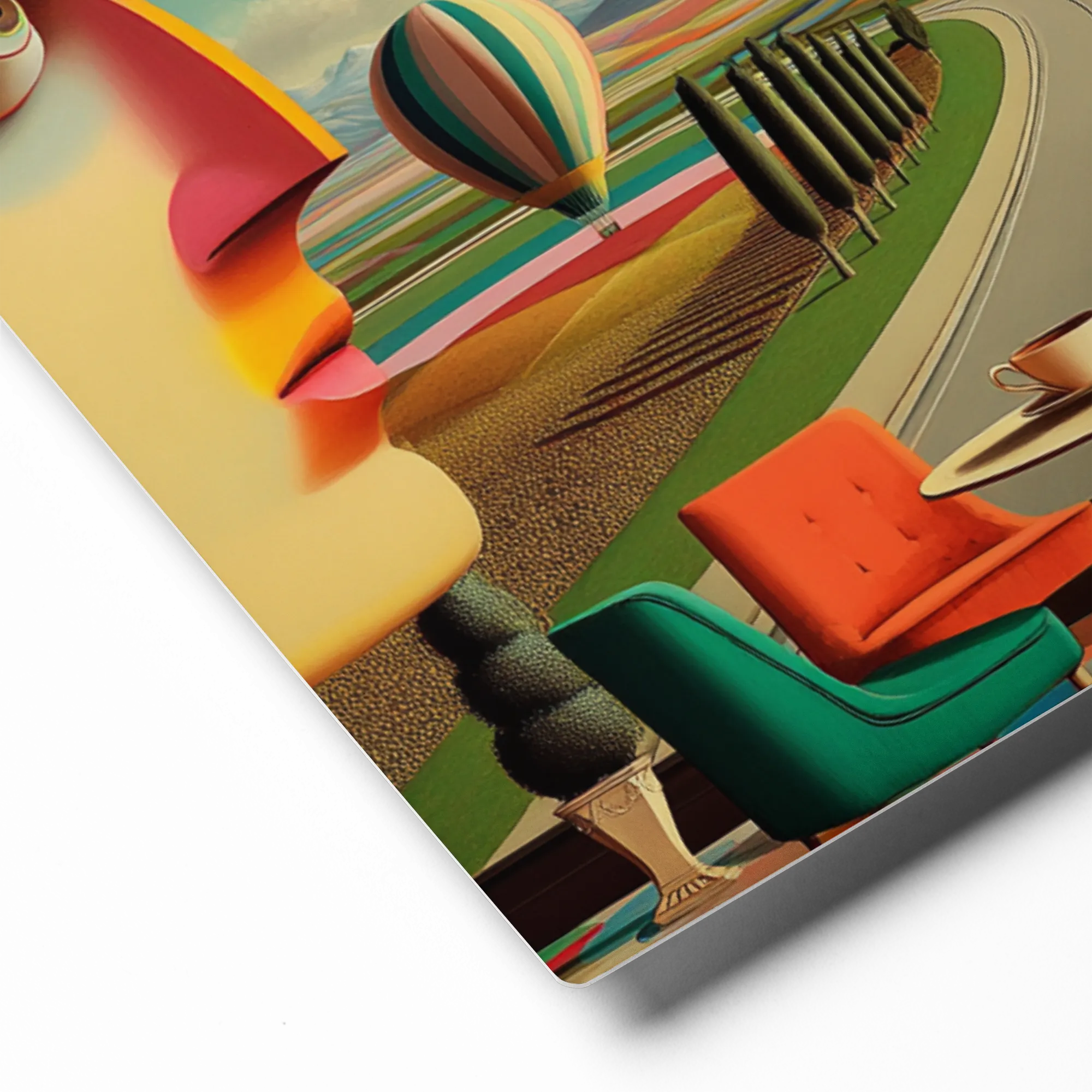 Dreamscape Cafe: A Surreal Encounter | Art Print