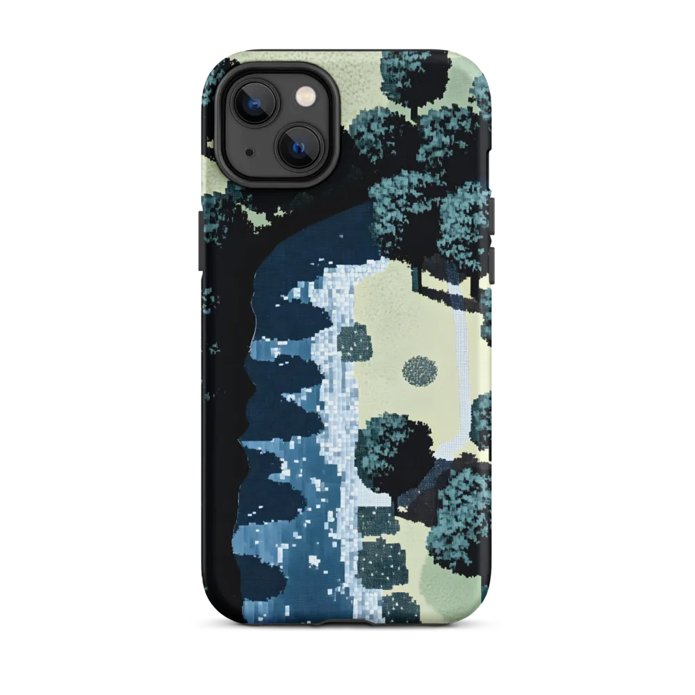 Pixel Art Landscape with River and Trees | Phone Case