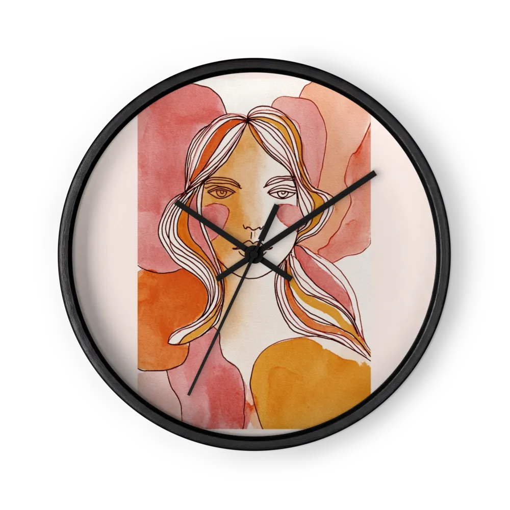 Warm Shades Woman Portrait | Wall Clock