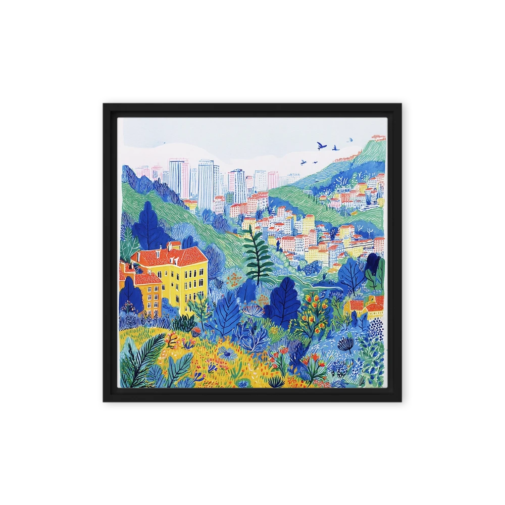 Mediterranean Hillside Town | Art Print