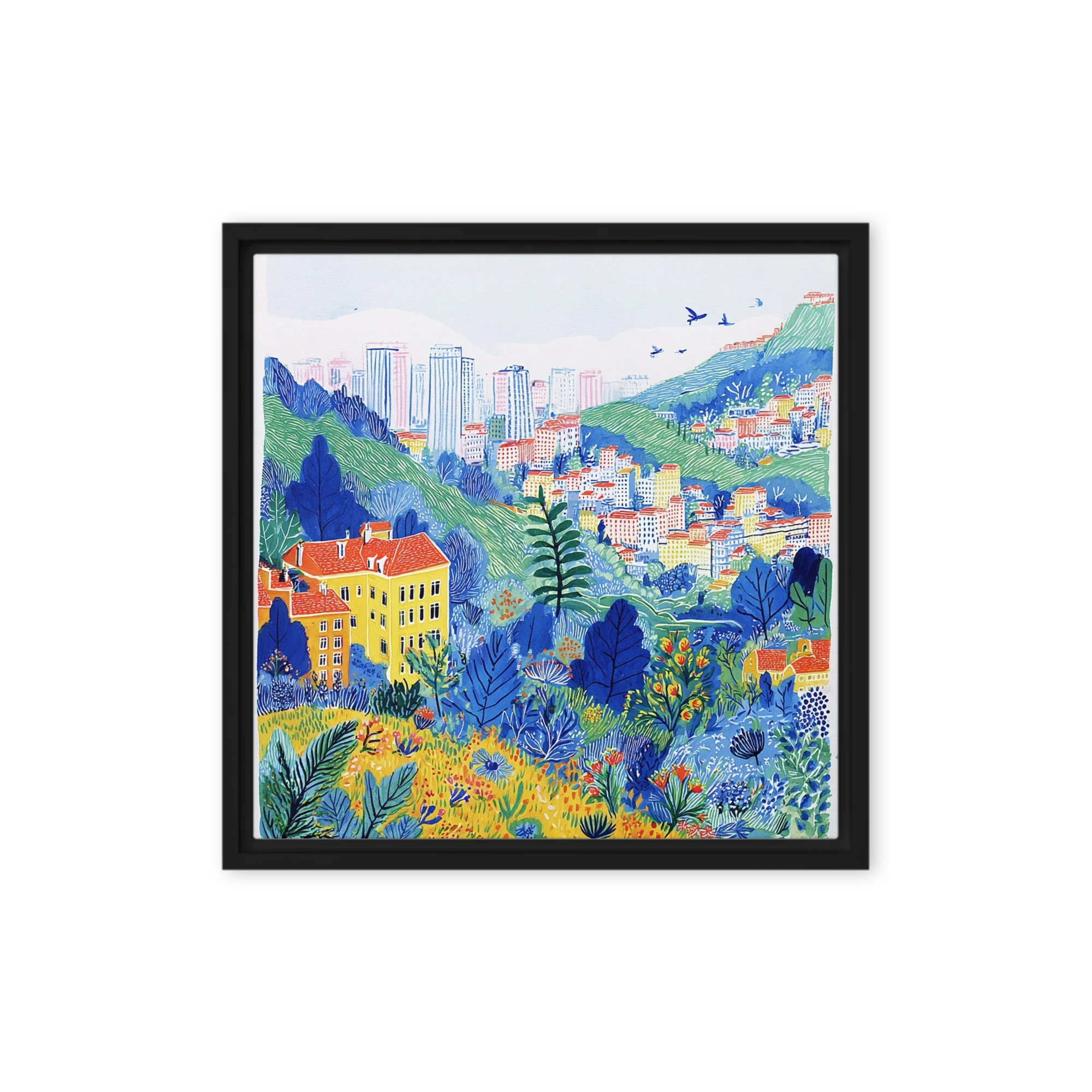 Mediterranean Hillside Town | Art Print