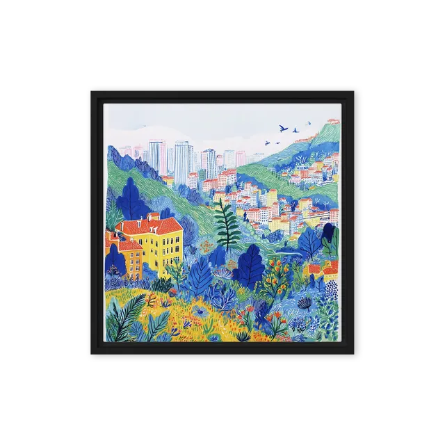 Mediterranean Hillside Town | Art Print