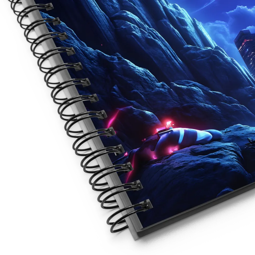 Neon Glow on Distant Shores 
 Spiral Notebook | 140 pages