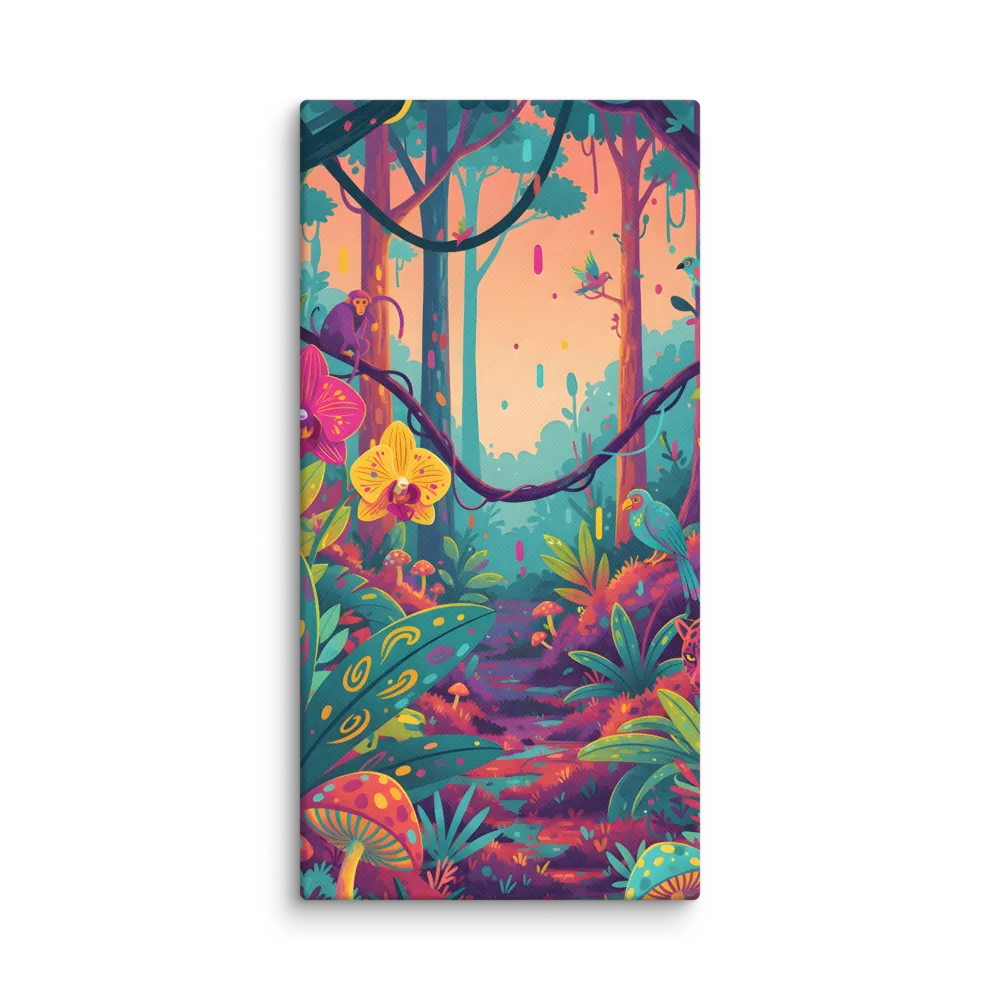 Psychedelic Rainforest Dream 
 Canvas | 16″x 32″