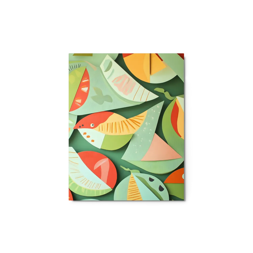 Abstract Leaves and Birds Design