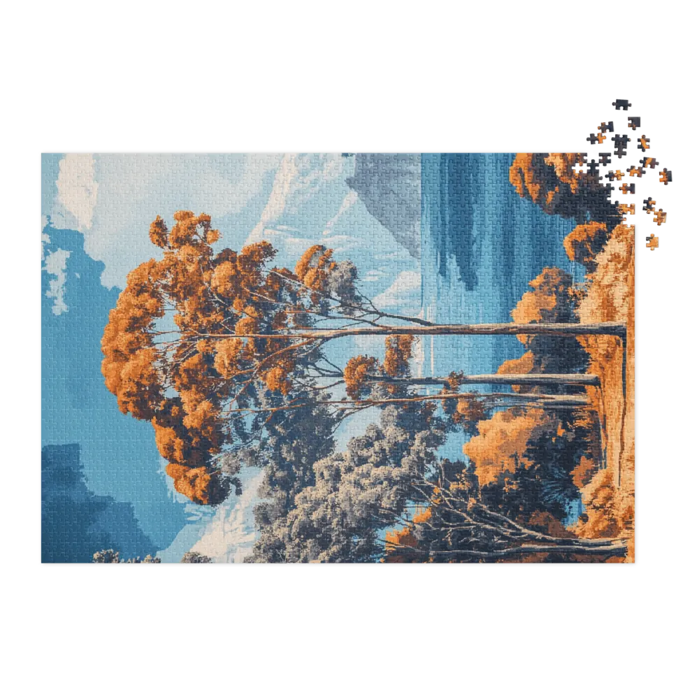 Sienna Canopy Lake 
 Jigsaw Puzzle in Tin Box