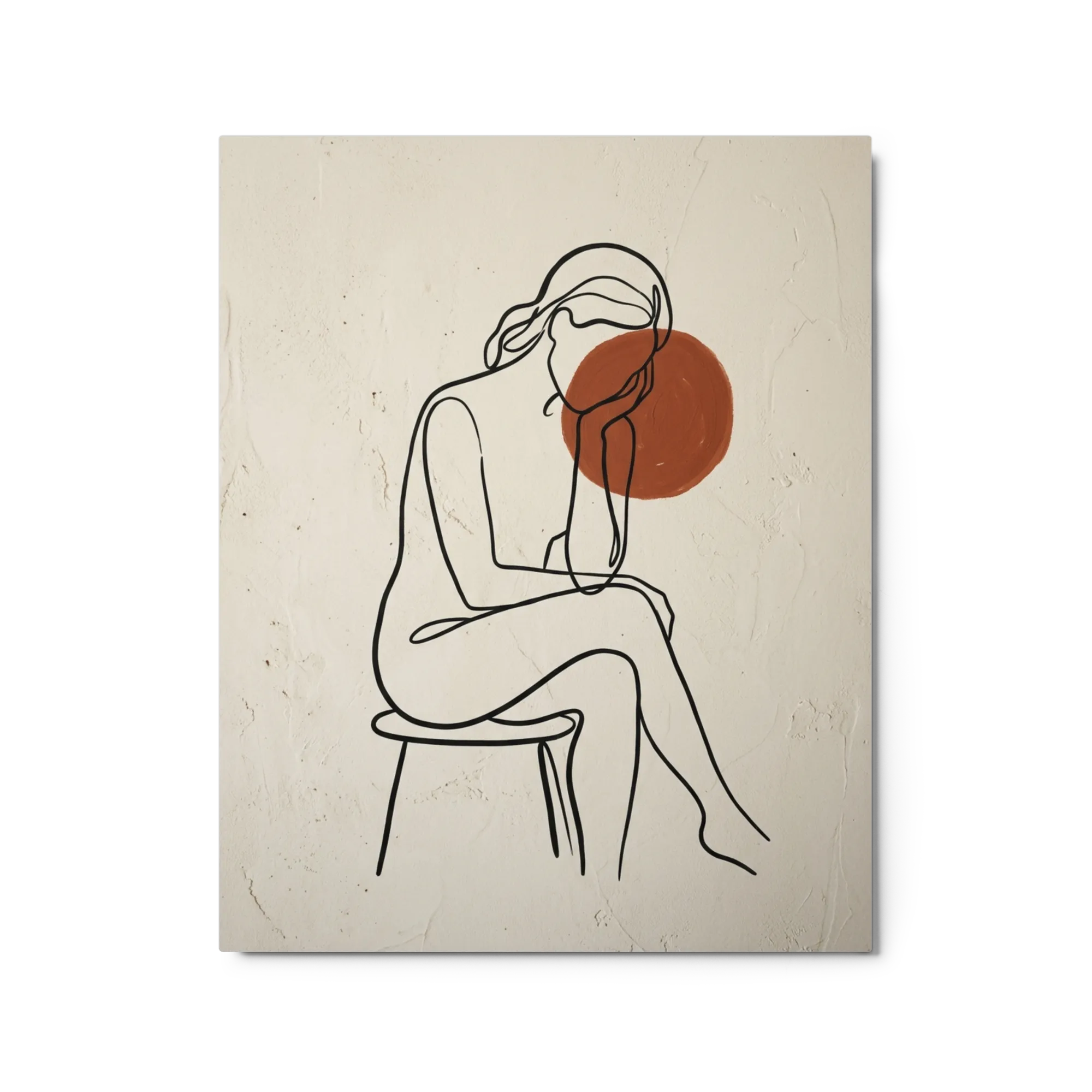 Contemplative Figure Line Art