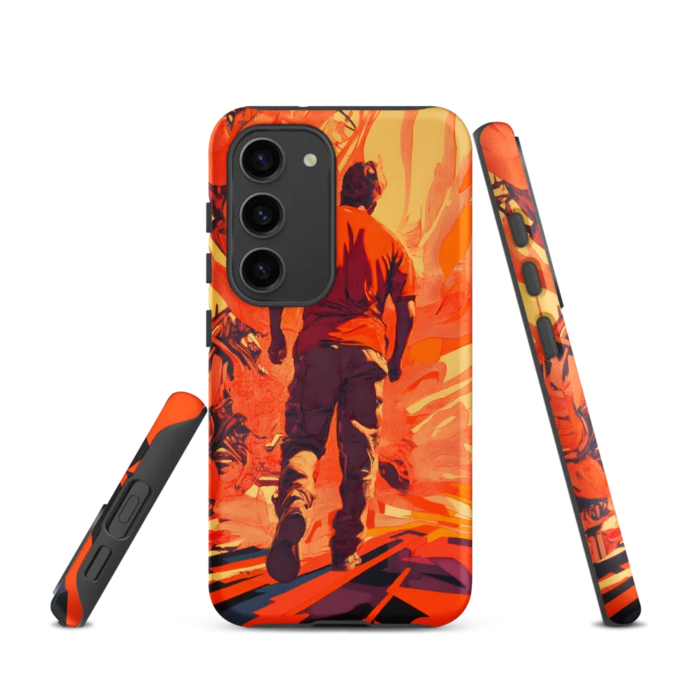 Man Walking Towards Abstract Explosion | Phone Case