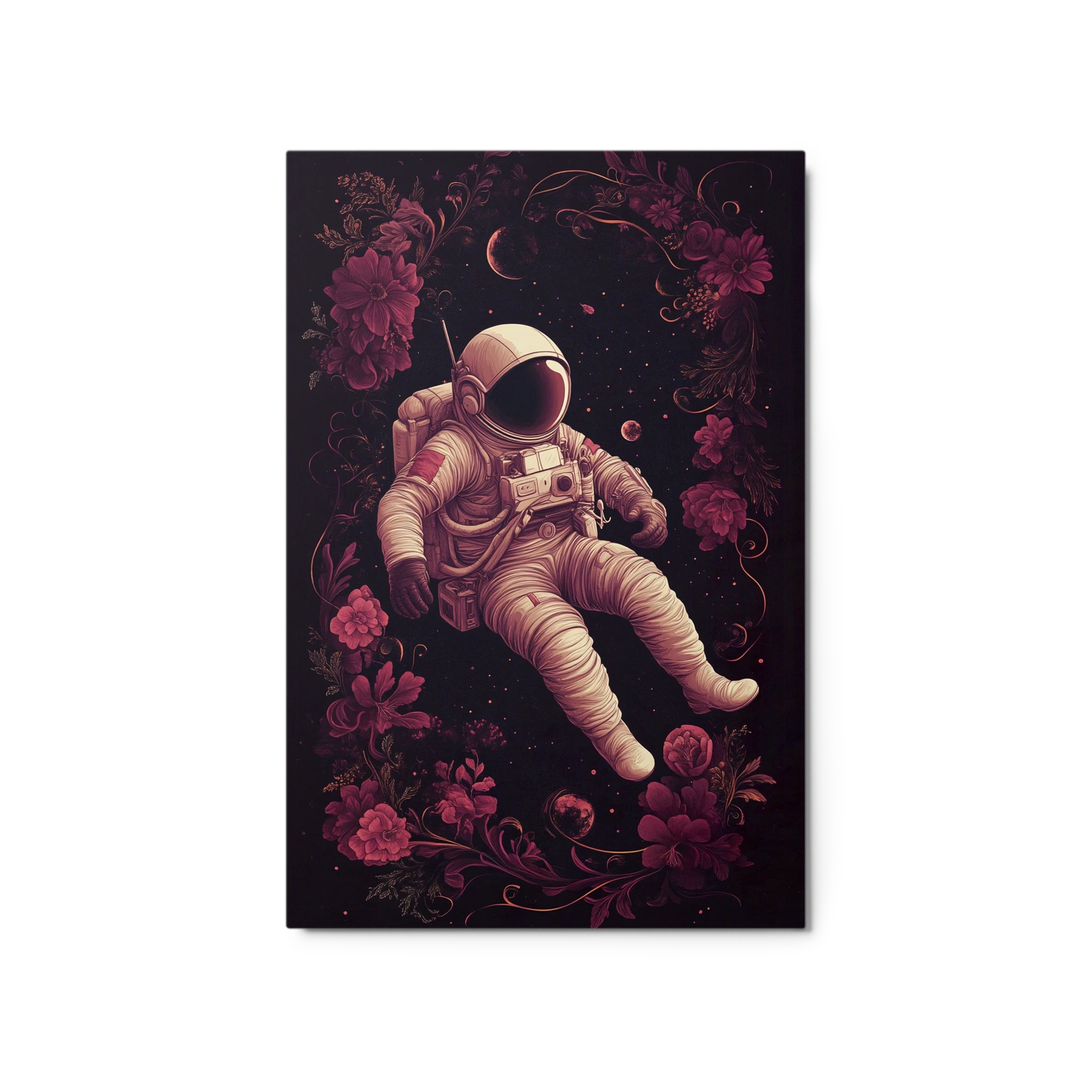 Astronaut Surrounded by Floral Design