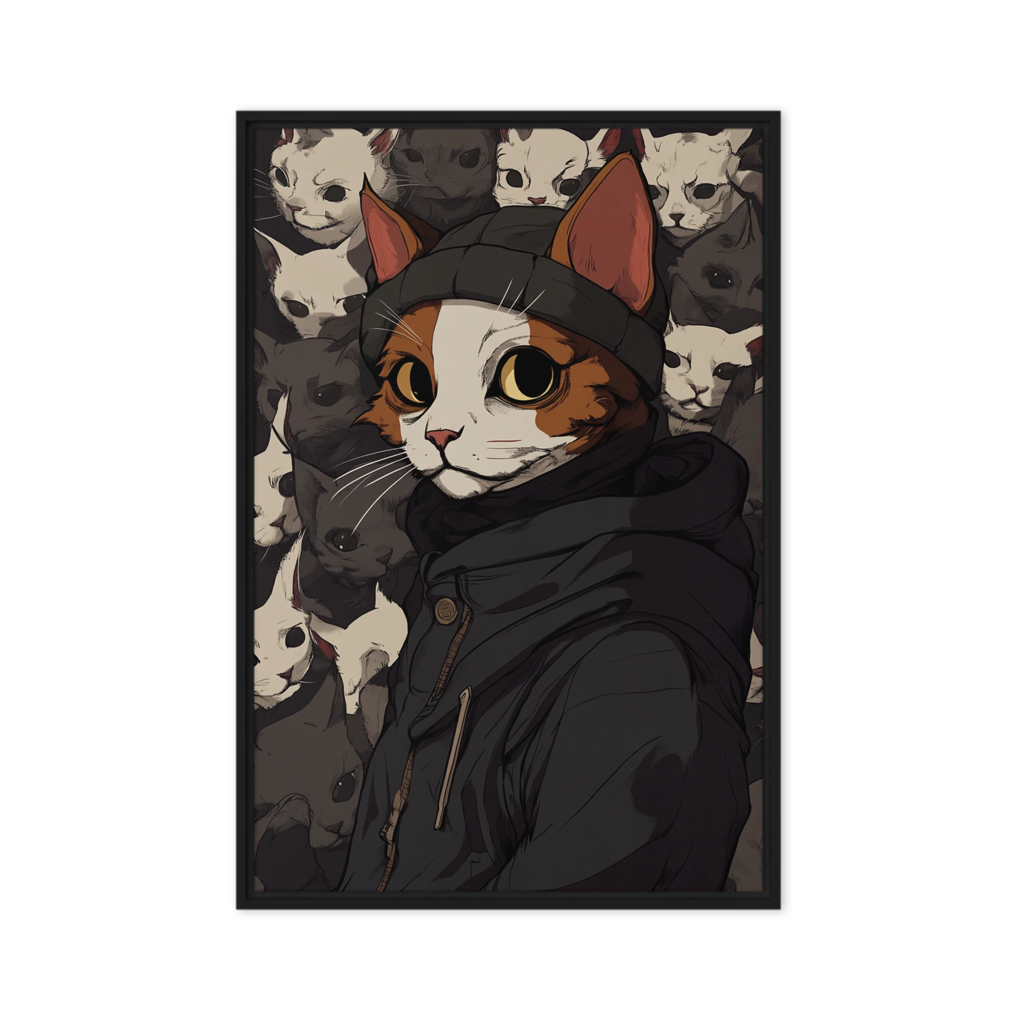 Stylized Cat Portrait in Hoodie