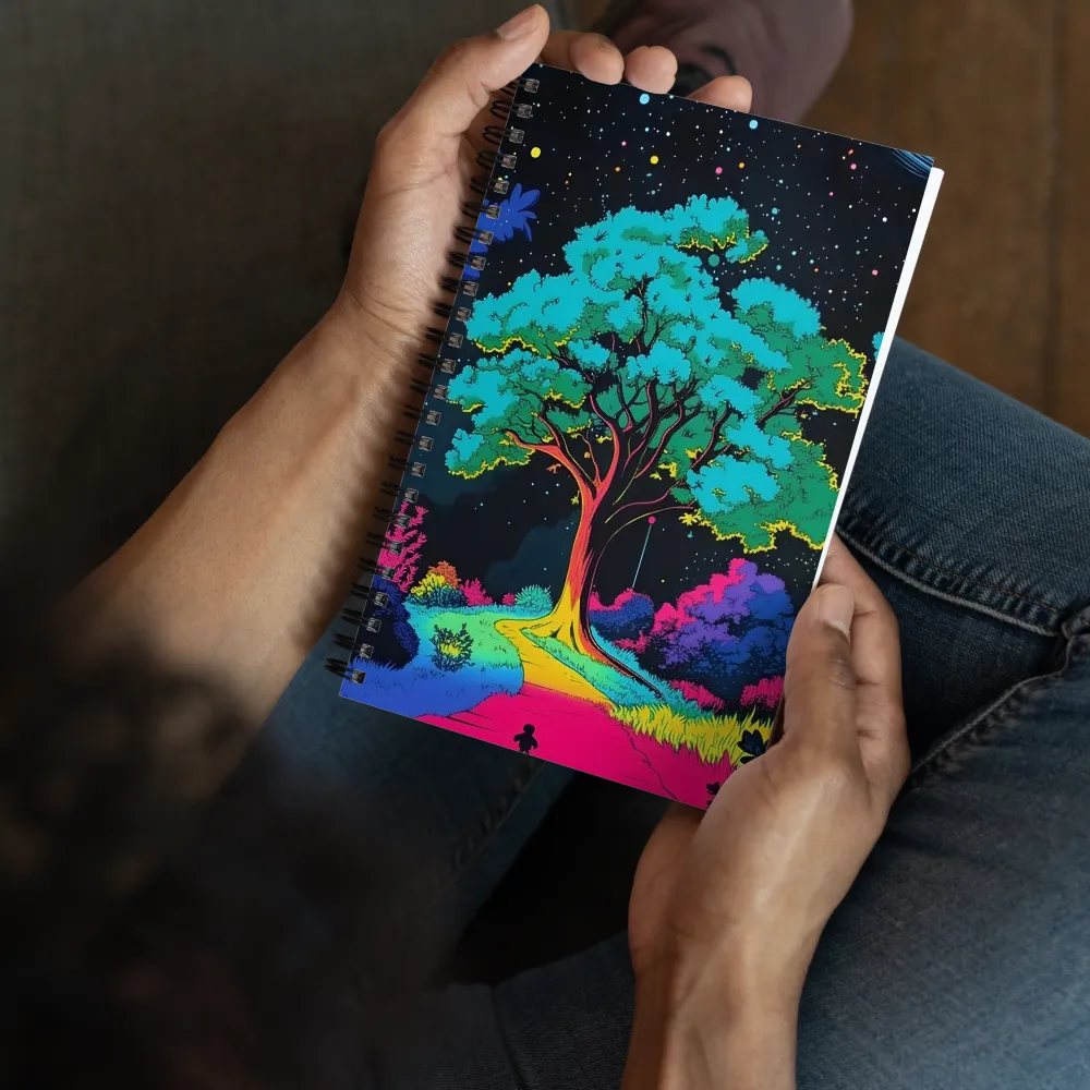 Cosmic Glow Tree Path 
 Spiral Notebook | 140 pages