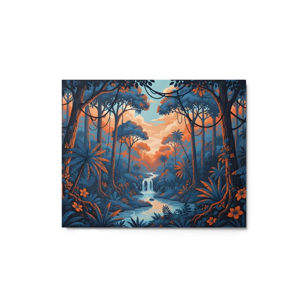 Azure Ember Falls 
 Canvas | 8″x 12″
