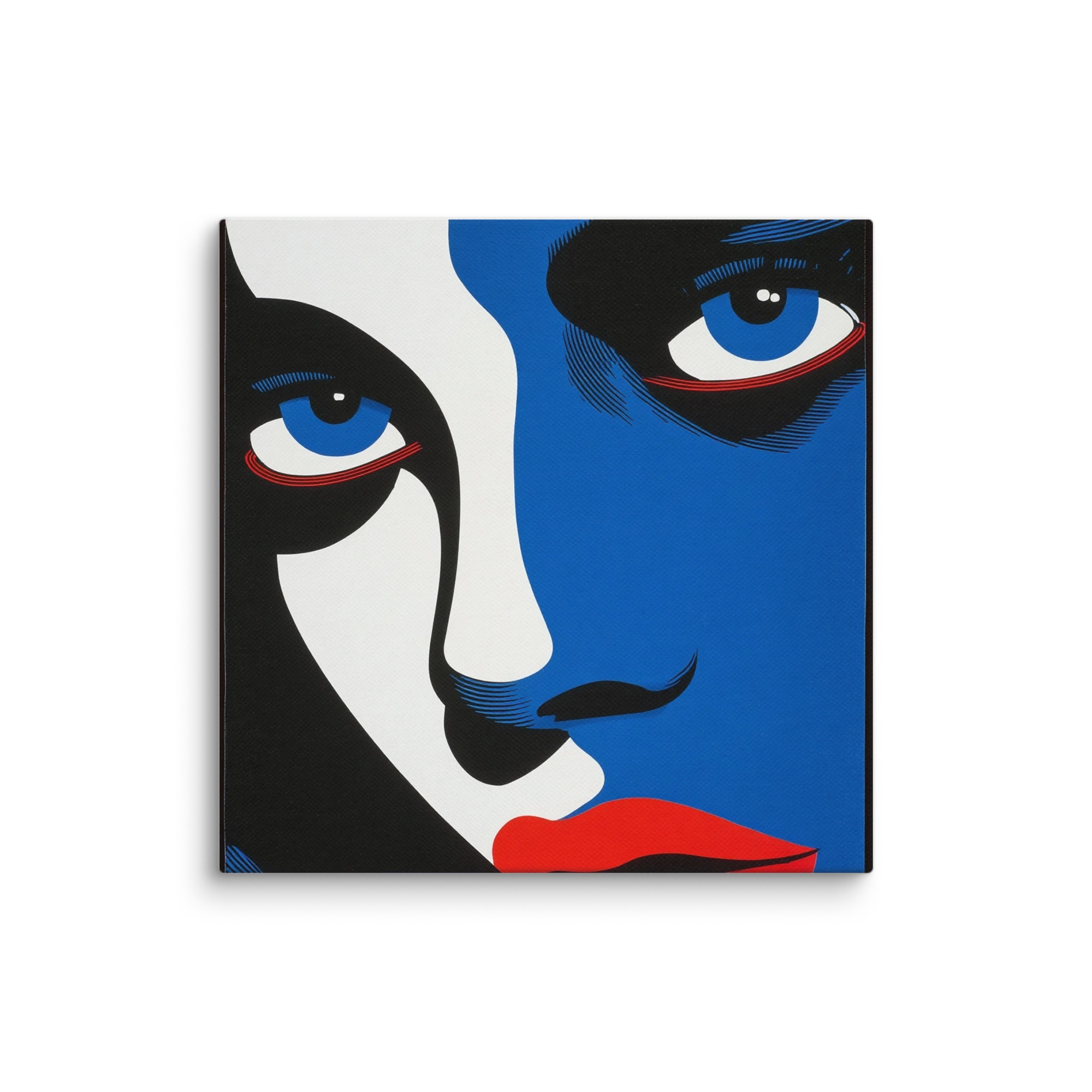 Chromatic Pop Graphic Wall Art — Cobalt, Signal Red, Black