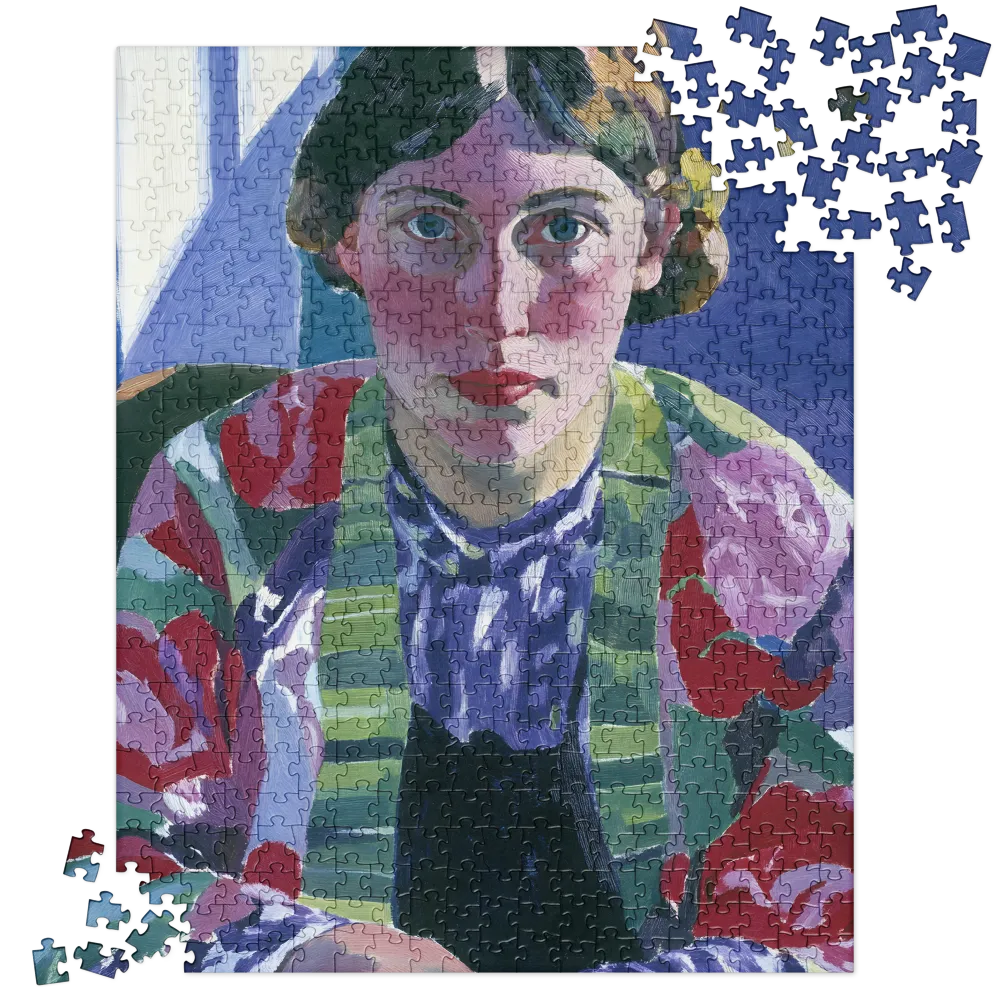 Portrait of a Woman in Vibrant Hues 
 Jigsaw Puzzle