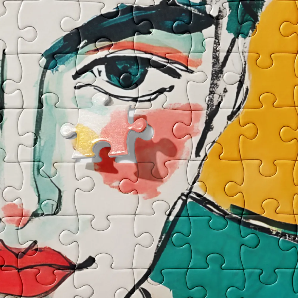 Expressive Pop Art Portrait 
 Jigsaw Puzzle