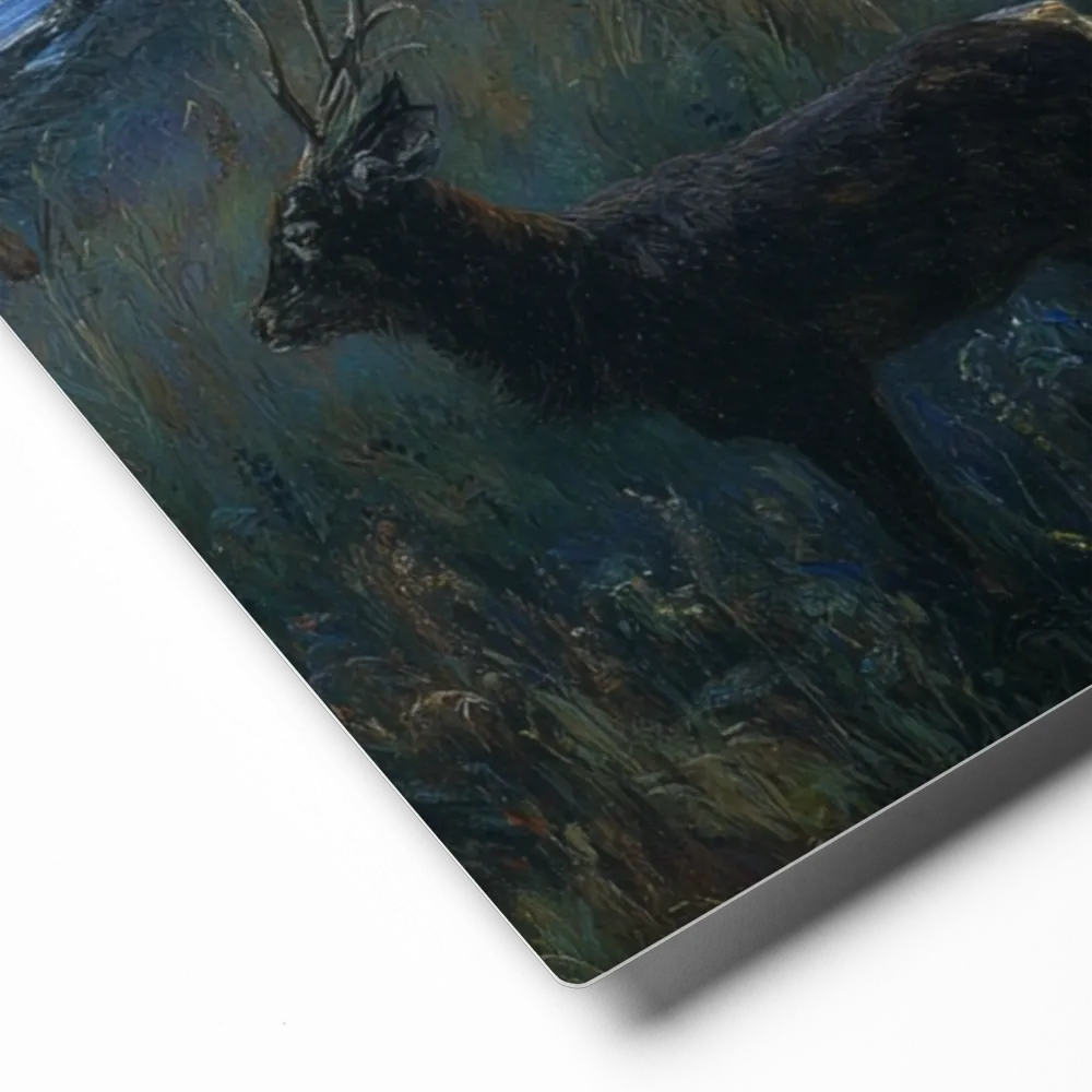 Stags in Marshland at Twilight | Art Print