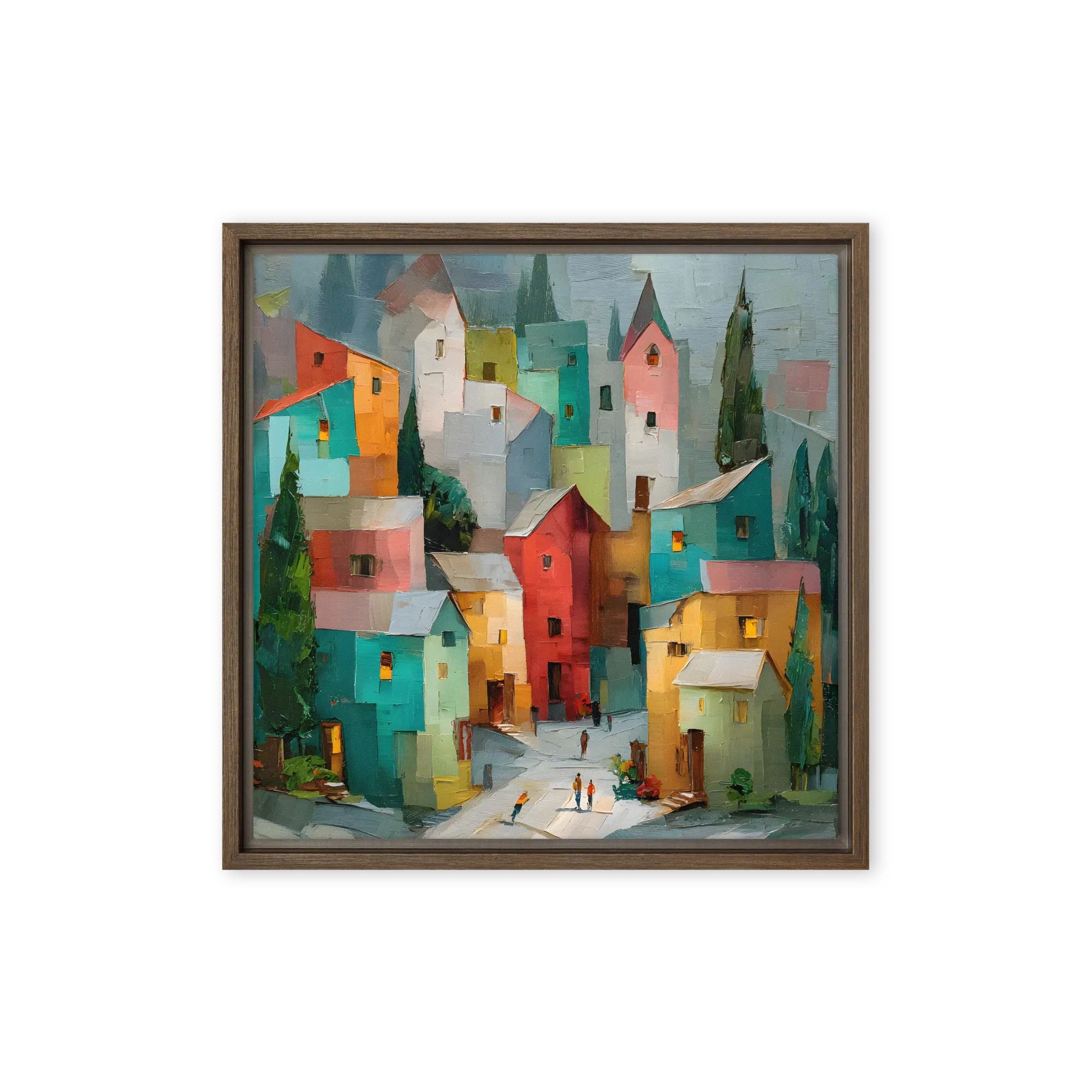 Angular Planes of Coastal Towns — Palette-knife sculptured ridges