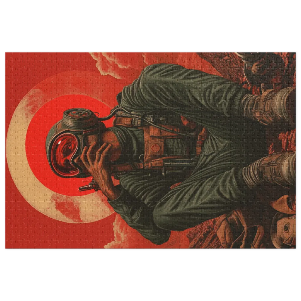 Contemplative Astronaut in Red Landscape | Jigsaw Puzzle (252/520 pieces)