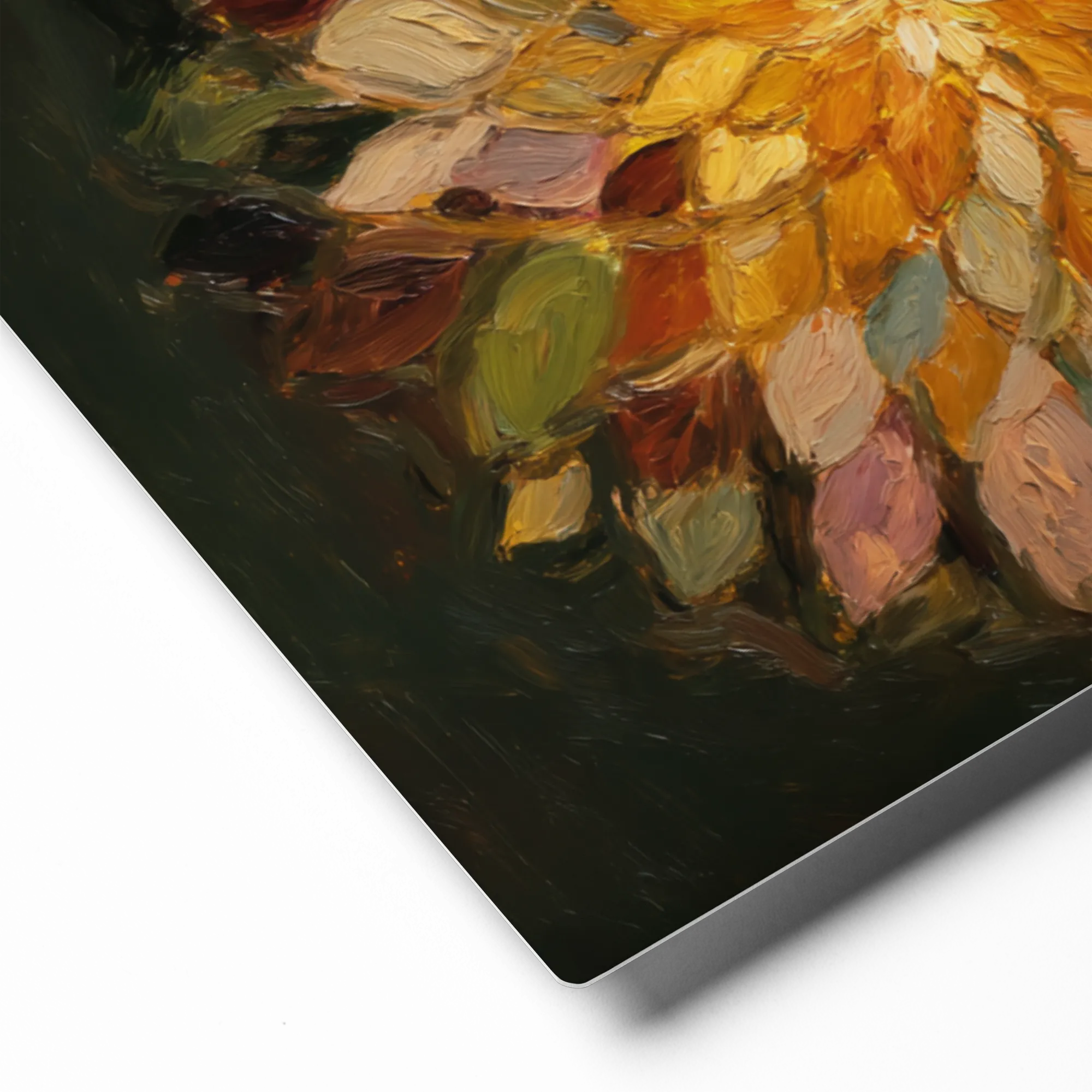 Golden Bloom Impasto | Art Print