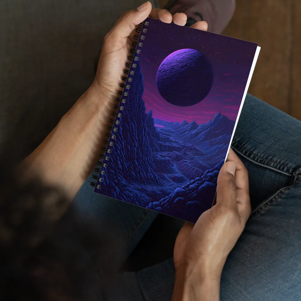 Cosmic Peaks and Purple Orb 
 Spiral Notebook | 140 pages
