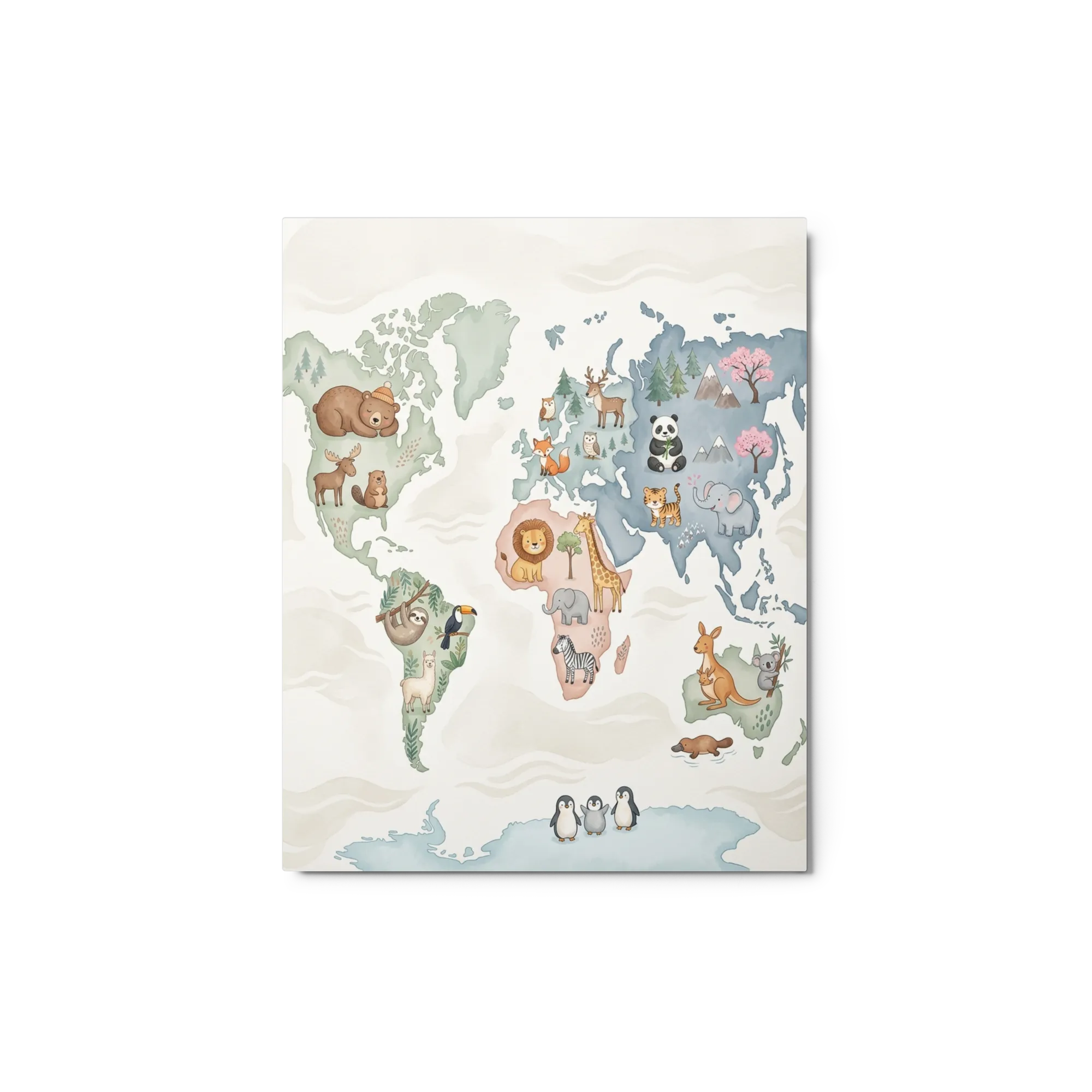 Illustrated World Map of Animals