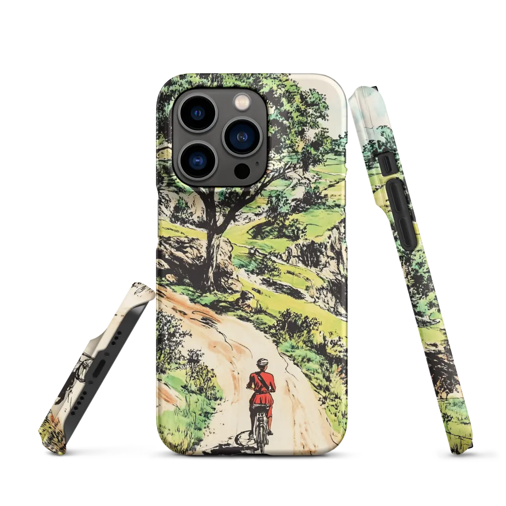 Bicyclist in Scenic Landscape | Phone Case