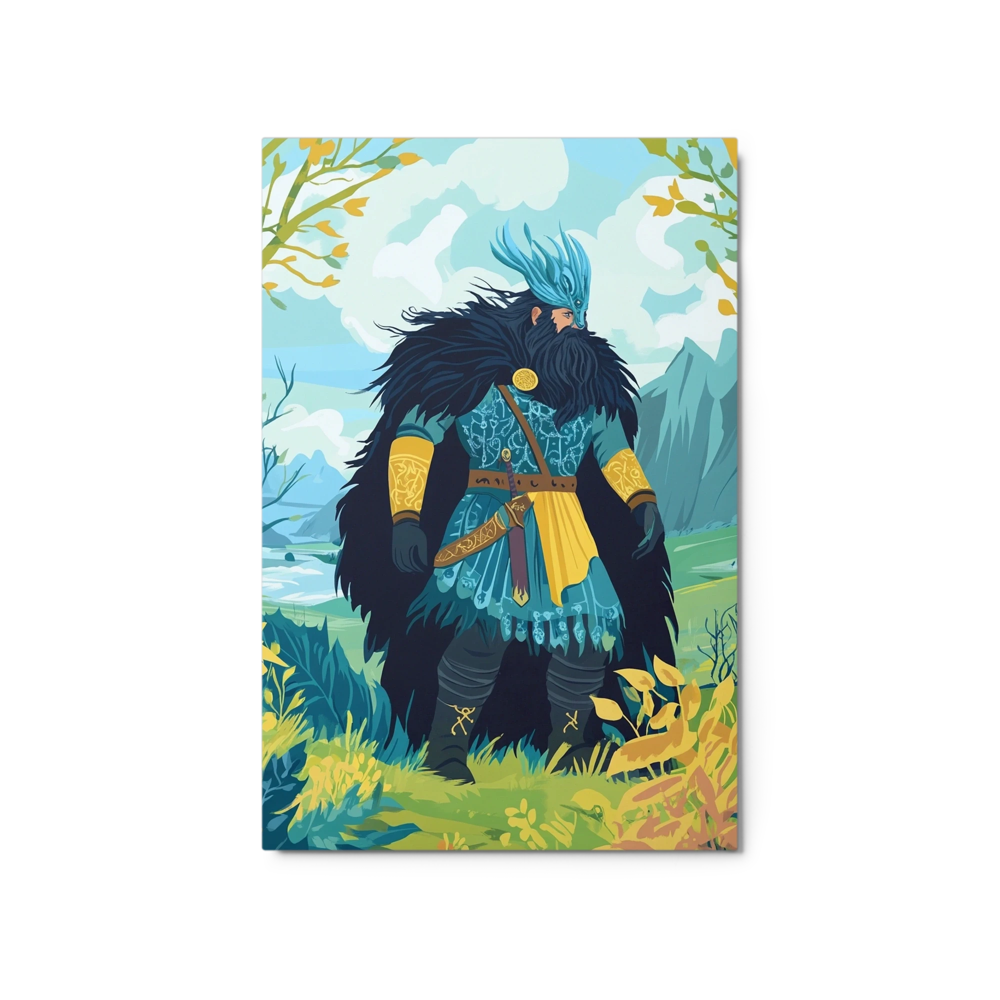 Majestic Warrior in Lush Landscape